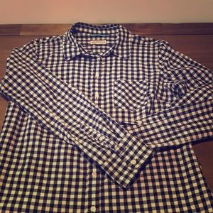 Navy/white checked shirt